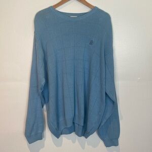 Izod Men’s Sweater Size XXL Crew Neck Pull‎ Over Chunky Knit Cotton Color Blue